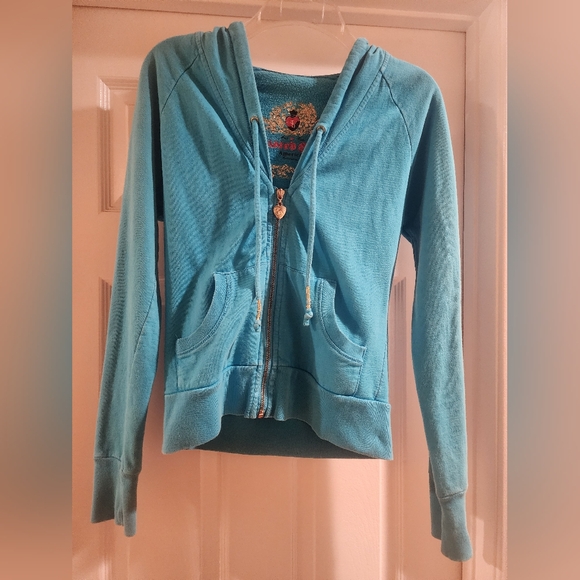 TWISTED HEART Sweaters - TWISTED HEART skull zip up hoodie rare find